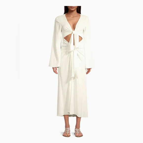 cinq a sept | Dresses | Cinq Sept Ivory Knotted Crepe Dress | Poshmark